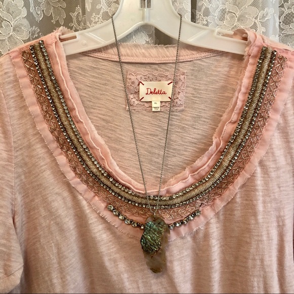 ANTHROPOLOGIE* Deletta NWOT Embellished Top - Picture 10 of 12